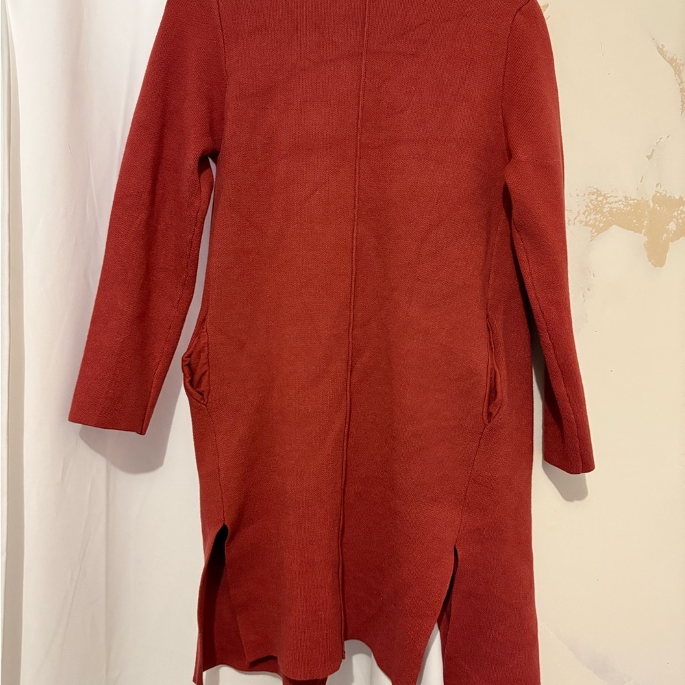 Stylish Rust Open Front Cardigan - Picture 2 of 2